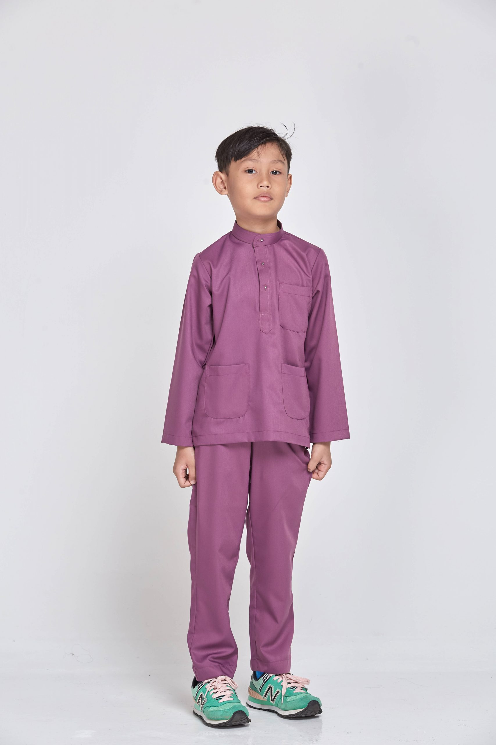 Baju Melayu Dusty Purple - Baju Melayu Satin Classic Fit ₆₉ - Dusty