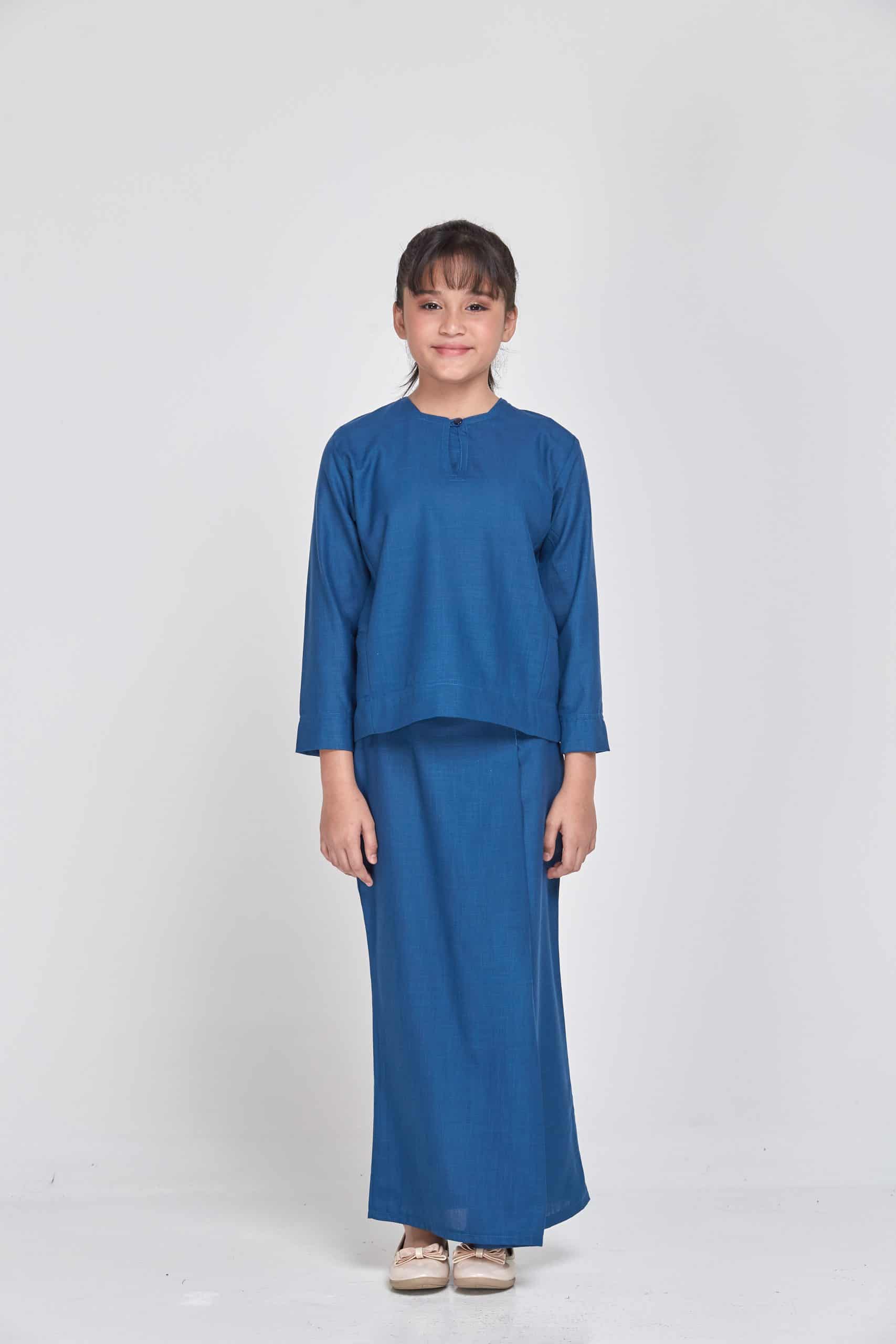 Qasimah Kurung  Kedah  Pesak Kids Linen  Shiner Mother 